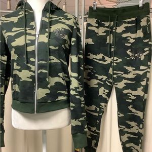 True Religion Camo Hoodie and Jogger Set